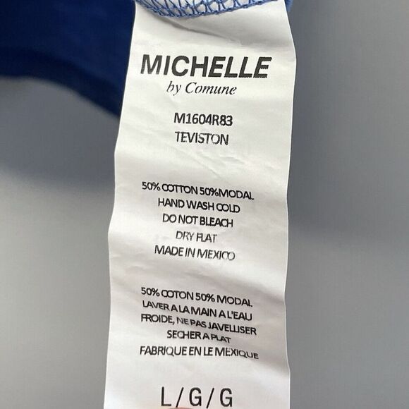 MICHELLE by Comune Womens Heather Blue Cross Deep V-Neck Casual Dress NEW Sz L - Picture 6 of 6